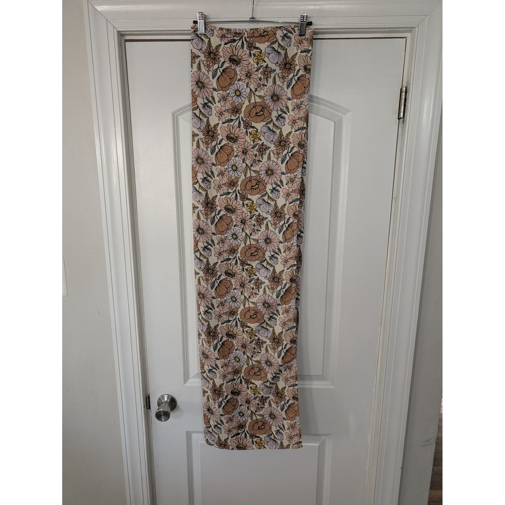 Mushie Organic Cotton Kids Swaddle Blanket Floral Print‎ Multi Color Large